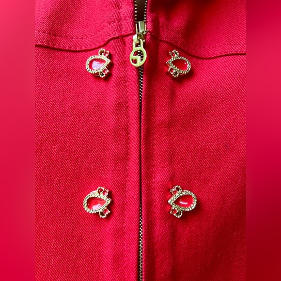 ST. JOHN SPORT Red & Gold Cotton Jacket Size P - Picture 2 of 12